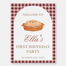 Cutie Pie Birthday Welcome Sign On A Foam Board