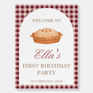 Cutie Pie Birthday Welcome Sign On A Foam Board