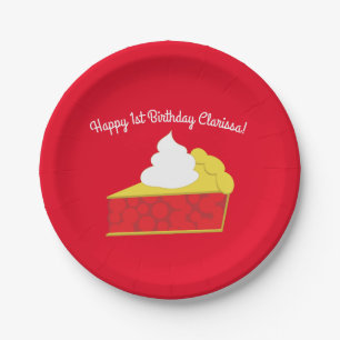 Cutie Pie Cherry 1st Birthday Party Theme Paper Plates
