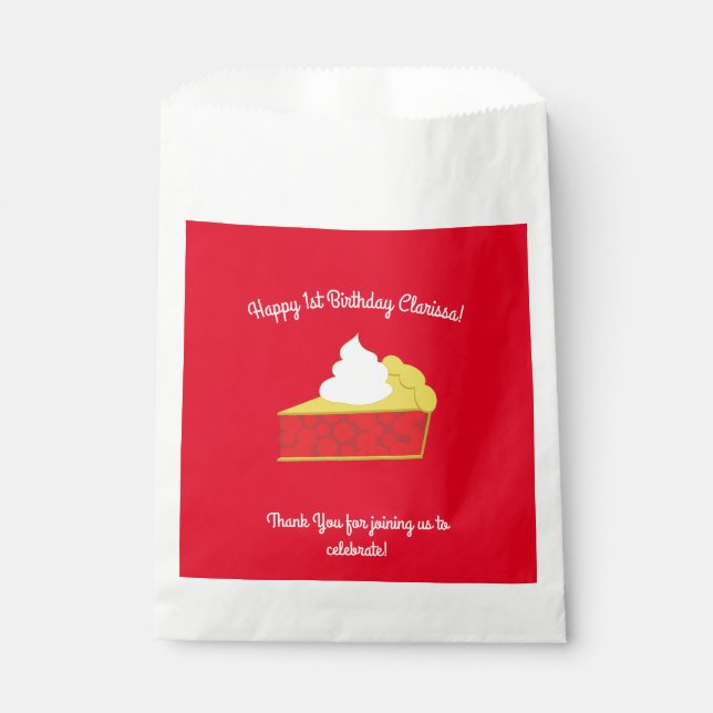 Cutie Pie Cherry Birthday Party Favor Bag (Front)