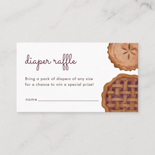 Cutie Pie Diaper Raffle Baby Shower Insert Card