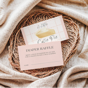 Cutie Pie Diaper Raffle Ticket – Fall Baby Shower Enclosure Card