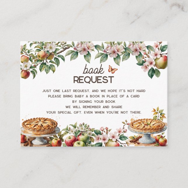 Cutie Pie | Fall Autumn Baby Shower Book Request Enclosure Card (Front)