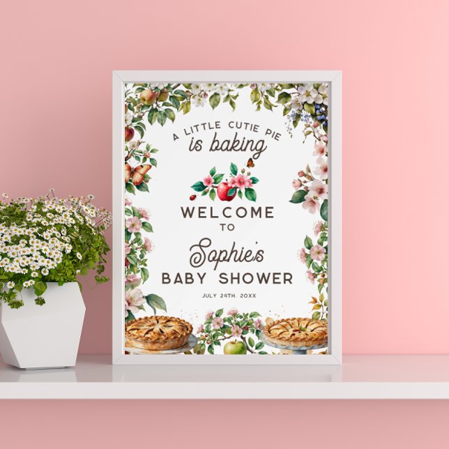 Cutie Pie | Fall Autumn Baby Shower Welcome Poster (Creator Uploaded)