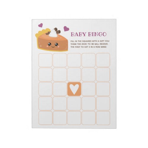 Cutie Pie Fall Baby Bingo Notepad