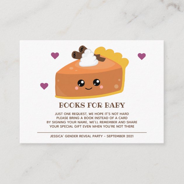 Cutie Pie Fall Baby Shower Books for Baby Enclosure Card | Zazzle