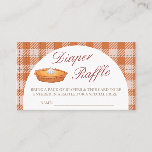 Cutie Pie Fall Baby Shower Diaper Raffle Card  (Front)