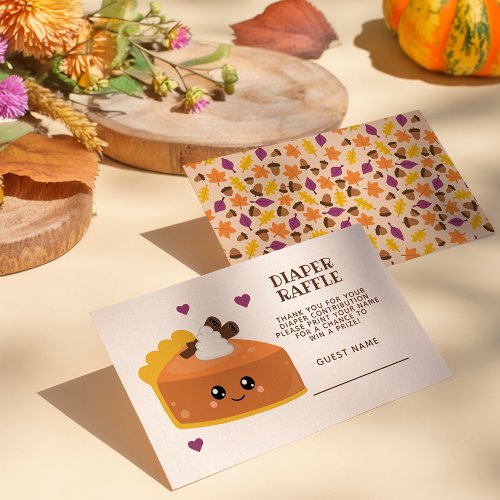 Cutie Pie Fall Baby Shower Diaper Raffle Enclosure Card