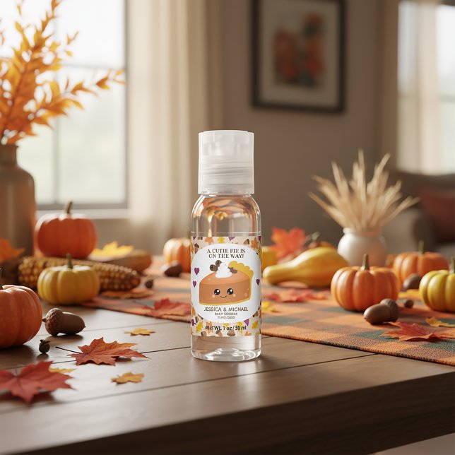 Cutie Pie Fall Baby Shower Hand Sanitizer (We all fall for pumpkin spice and everything nice. )