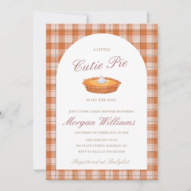Cutie Pie Fall Baby Shower Invitation (Front)