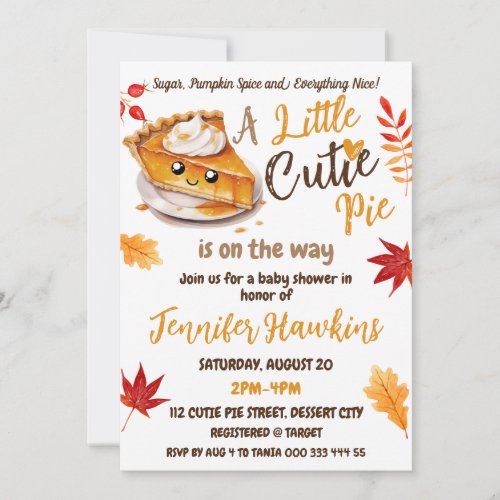 Cutie Pie Fall Baby Shower Invitation