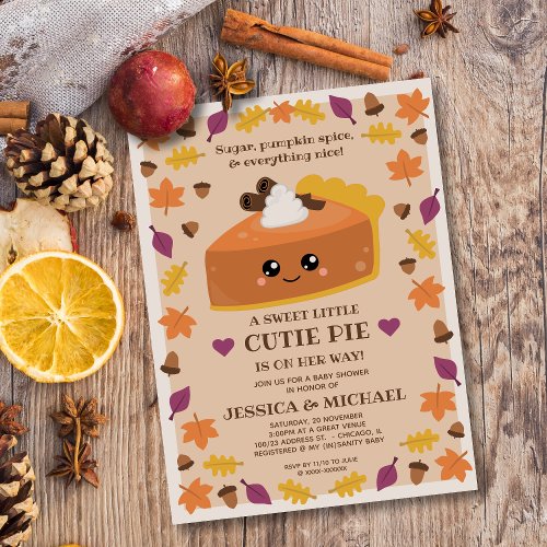 Cutie Pie Fall Baby Shower Invitation