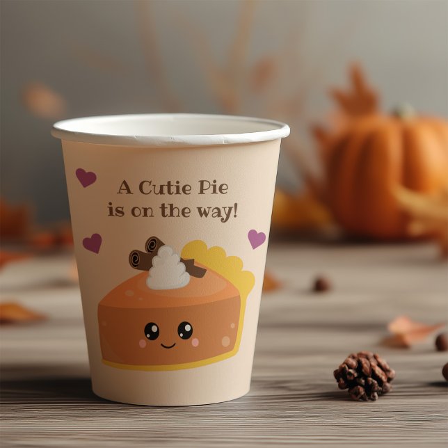 Cutie Pie Fall Baby Shower Paper Cups (You’ll definitely want a piece of this cutie pie paper cups.)