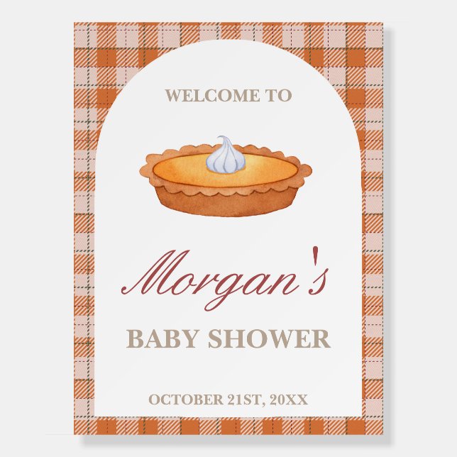 Cutie Pie Fall Baby Shower Welcome Sign Foam Board (Front)