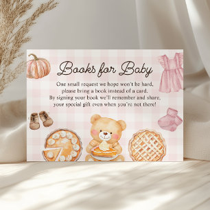 Cutie Pie Fall Girl Baby Shower Books for Baby Enclosure Card