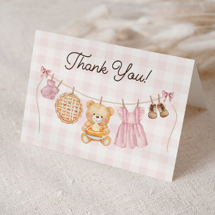 Cutie Pie Fall Girl Baby Shower Display Shower Letterpress Thank You Card