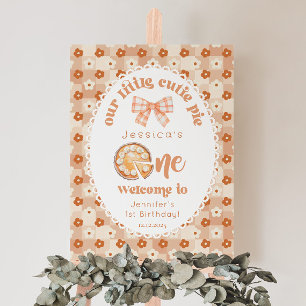 Cutie Pie floral 1st Birthday Welcome Foam Board