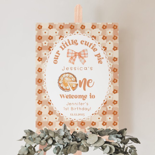 Cutie Pie floral 1st Birthday Welcome Foam Board (Creator Uploaded)