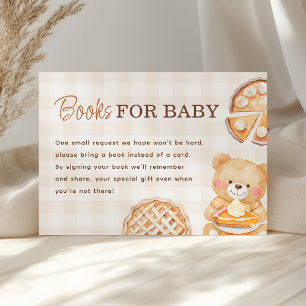 Cutie Pie Gingham Fall Baby Shower Books for Baby Enclosure Card