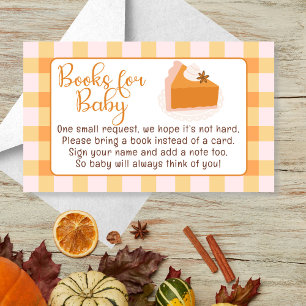 Cutie Pie Gingham Fall Baby Shower Books for Baby Enclosure Card