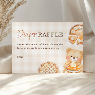 Cutie Pie Gingham Fall Baby Shower Diaper Raffle Enclosure Card