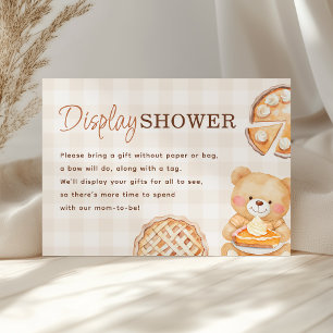 Cutie Pie Gingham Fall Baby Shower Display Shower Enclosure Card
