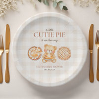Cutie Pie Gingham Teddy Bear Fall Baby Shower