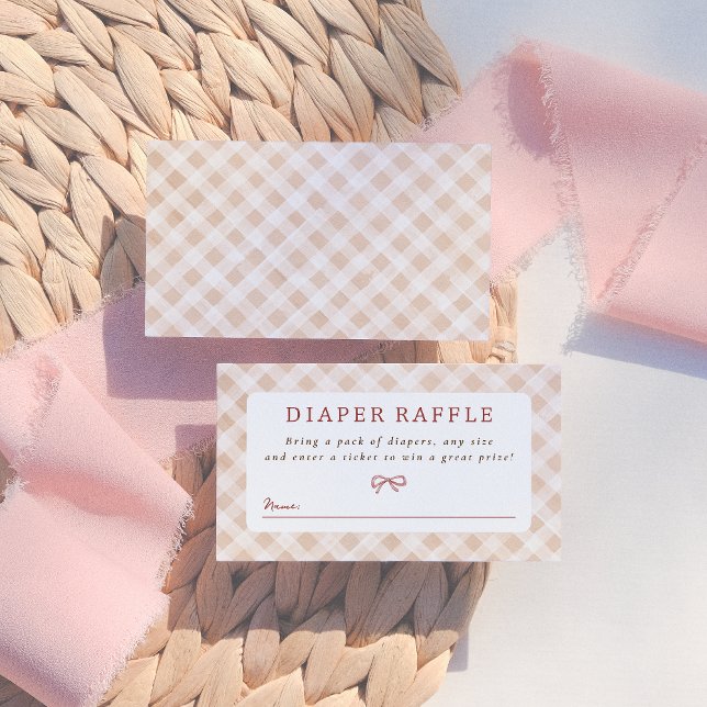 Cutie Pie Gingham Thanksgiving Fall Baby Shower Enclosure Card (Creator Uploaded)