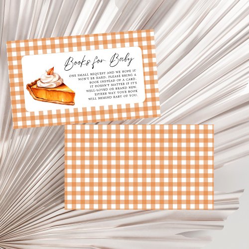 Cutie Pie GinghamFall Baby Shower Books for Baby Enclosure Card