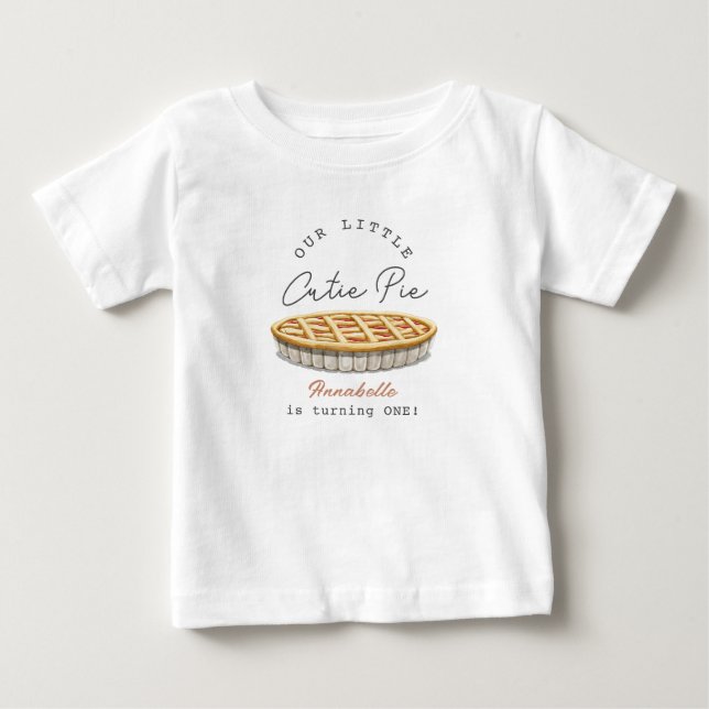 Cutie Pie Girl 1st Birthday Baby T-Shirt (Front)