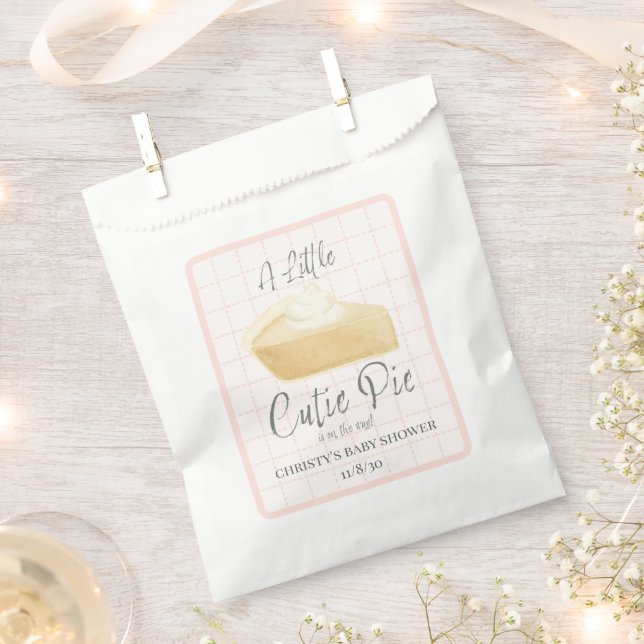 Cutie Pie Girl Fall Baby Shower Favor Bags  (Clipped)