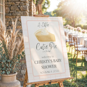 Cutie Pie Girls Fall Pink Baby Shower Welcome Sign