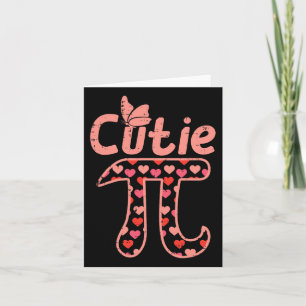 Cutie Pie Hearts Cute Pi Day Symbol Math Pun Geek Card