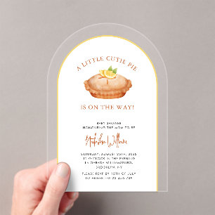 Cutie Pie Lemon Baby Shower Acrylic Invitation