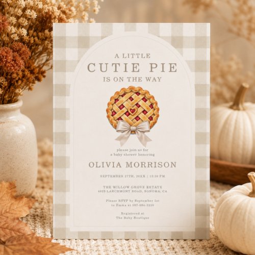 Fall Cutie Pie Neutral baby shower invitation