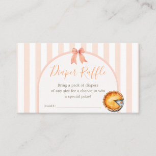 Cutie Pie Orange Gingham Baby Shower Diaper Raffle Enclosure Card