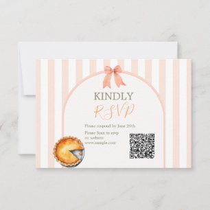 Cutie Pie Orange Gingham Birthday Rsvp QR Card
