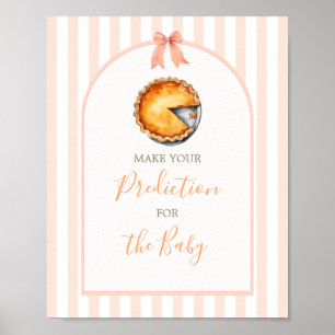 Cutie Pie Orange Gingham Prediction for Baby Poster