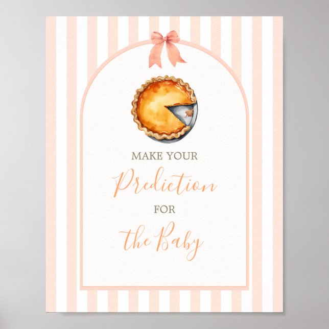 Cutie Pie Orange Gingham Prediction for Baby Poster (Front)