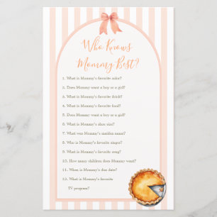 Cutie Pie Orange Gingham Who Knows Mommy Best Game