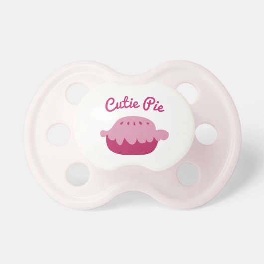 Cutie Pie pacifier Paci for cute newborn baby girl (Front)