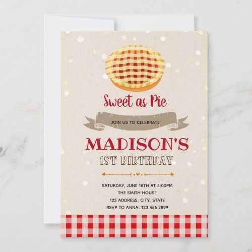 Cutie pie party invitation