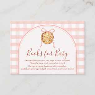 Cutie Pie Pastel Pink Baby Shower Books For Baby Enclosure Card