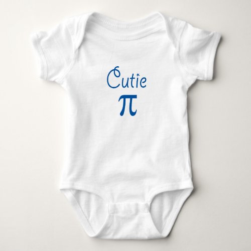 Cutie pie pi geeky and cute baby bodysuit in blue