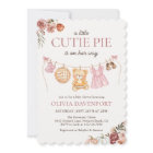 Cutie Pie Pink Fall Teddy Bear Girl Baby Shower