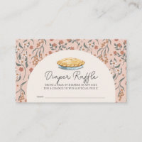Cutie Pie Pink Floral Baby Diaper Raffle Ticket