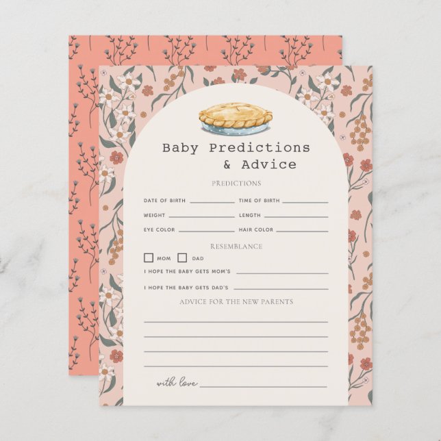 Cutie Pie Pink Floral Baby Predictions & Advice (Front/Back)
