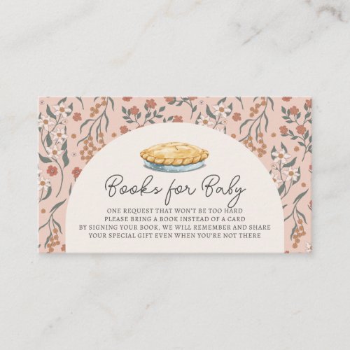 Cutie Pie Pink Floral Baby Shower Book Request Enclosure Card