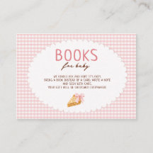Cutie Pie Pink gingham Baby Shower Books for baby