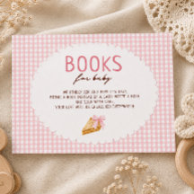 Cutie Pie Pink gingham Baby Shower Books for baby